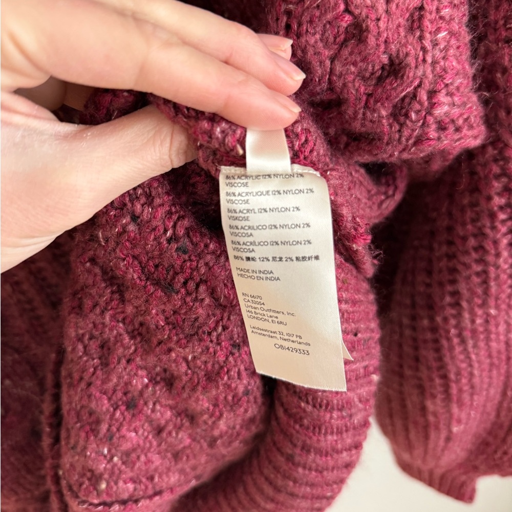 Free People New Dream Spillover Sweater - Wine Red - Size Small - NWT - Picture 16 of 16